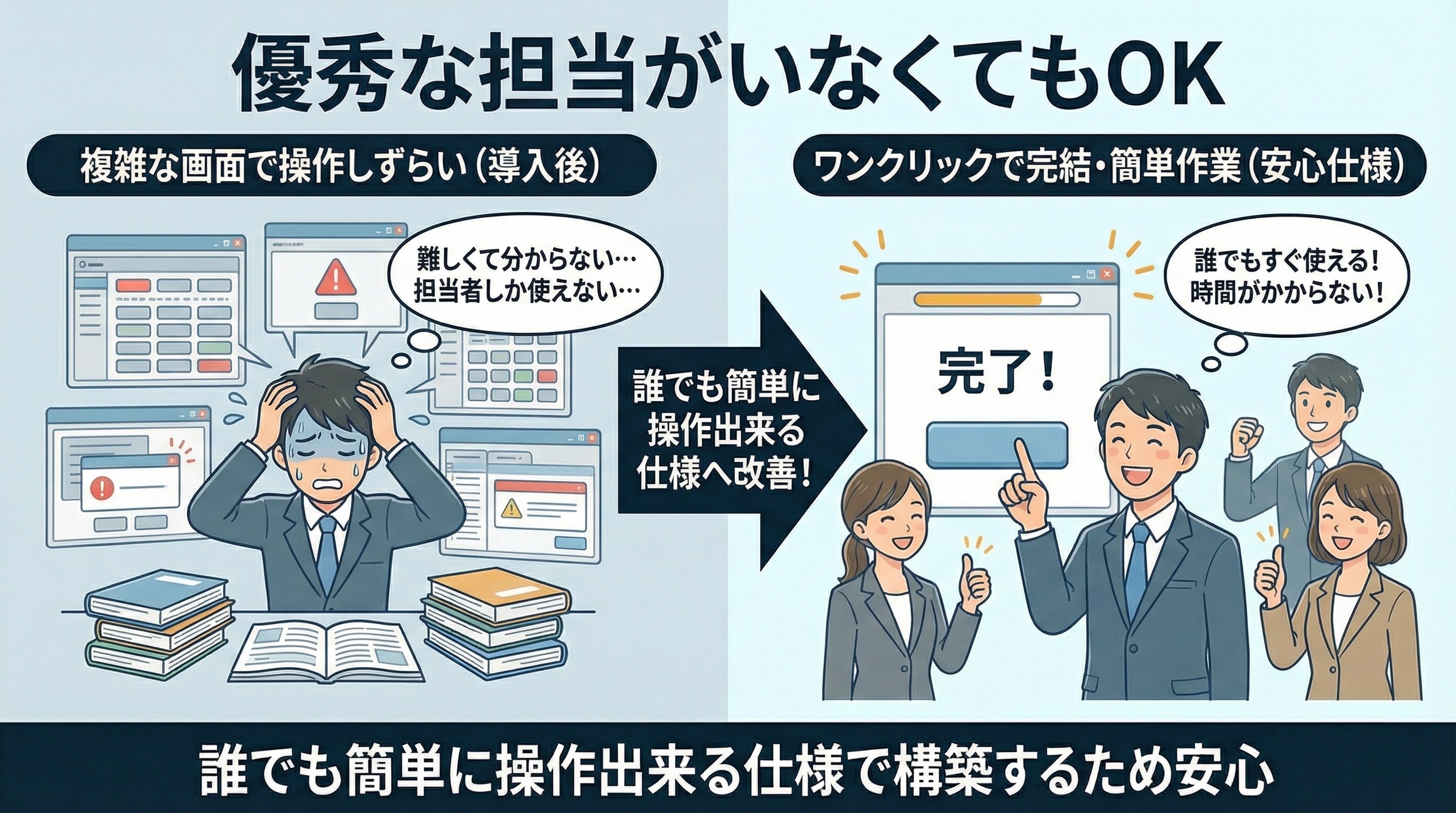 優秀な担当がいなくてもOK - 誰でも簡単に操作できる業務自動化システム