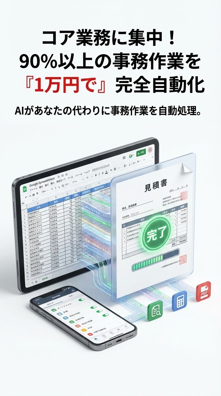 AI業務自動化ツールのメインビジュアル - 事務作業を90%以上自動化